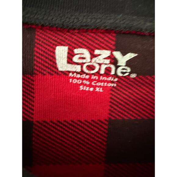 LazyOne - Holiday Pajamas Onesie Adults - Red Plaid Bear Cheeks - Size XL - Picture 4 of 7